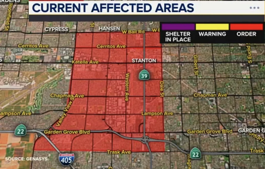 Garden Grove Gas Leak map